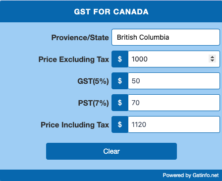 GST Calculator Canada